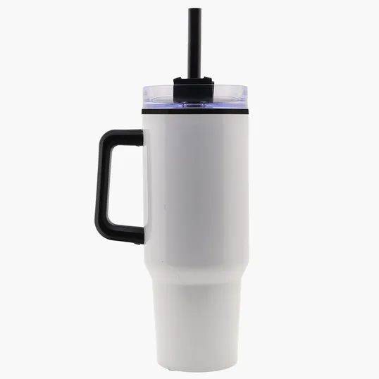 Garyline® Roam Stainless Steel Handle Mug with Straw, 40 oz. — view 3