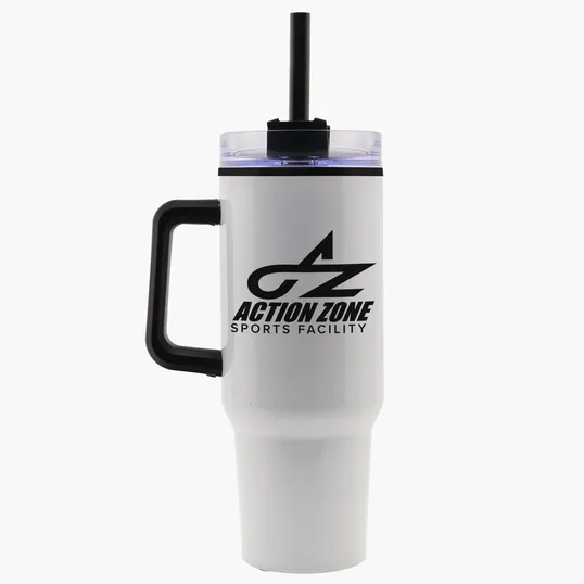 Garyline® Roam Stainless Steel Handle Mug with Straw, 40 oz. — view 6