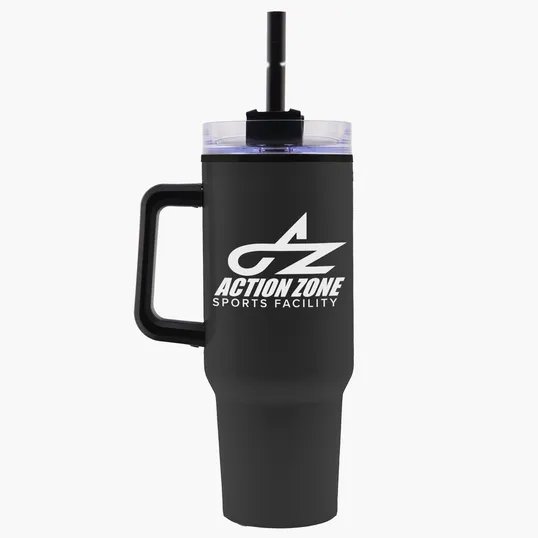 Garyline® Roam Stainless Steel Handle Mug with Straw, 40 oz. — view 5