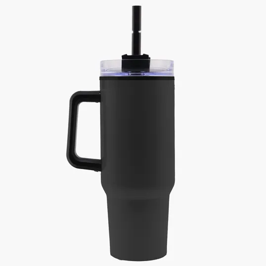 Garyline® Roam Stainless Steel Handle Mug with Straw, 40 oz.