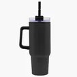 Garyline® Roam Stainless Steel Handle Mug with Straw, 40 oz.