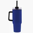 Garyline® Roam Stainless Steel Handle Mug with Straw, 40 oz. — view 2