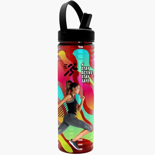 Garyline® Slim Fit Bottle with Flip-Straw, Swivel-Handle Lid, 24 oz. — view 34