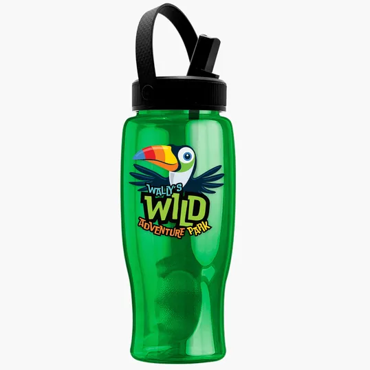 Garyline® Poly+ Bottle with Flip-Straw, Swivel-Handle Lid, 27 oz. — view 29
