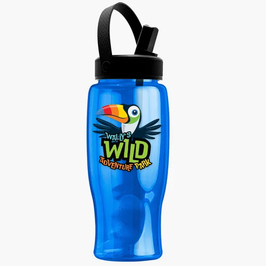 Garyline® Poly+ Bottle with Flip-Straw, Swivel-Handle Lid, 27 oz. — view 24