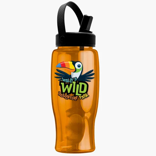 Garyline® Poly+ Bottle with Flip-Straw, Swivel-Handle Lid, 27 oz. — view 32