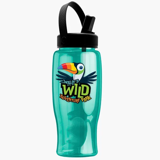 Garyline® Poly+ Bottle with Flip-Straw, Swivel-Handle Lid, 27 oz. — view 44