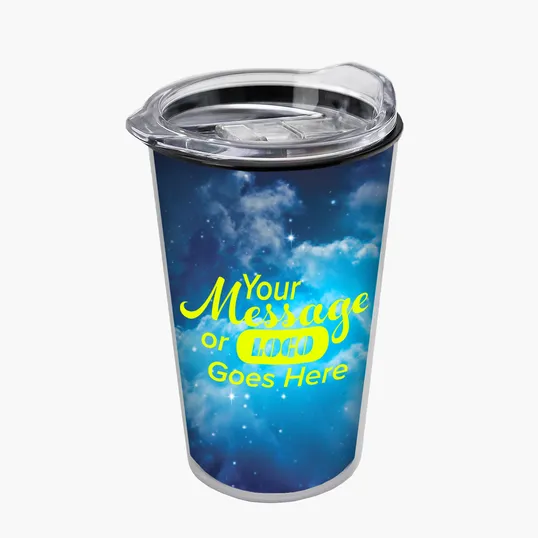 Garyline® Transparent Tumbler with Slider Lid and Full-Color Paper Insert, 14 oz.