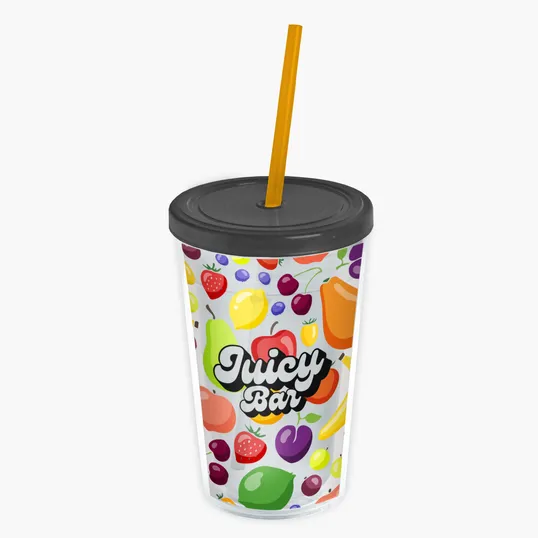 Garyline® Transparent Tumbler with Straw Lid and Full-Color Insert, 16 oz. — view 29