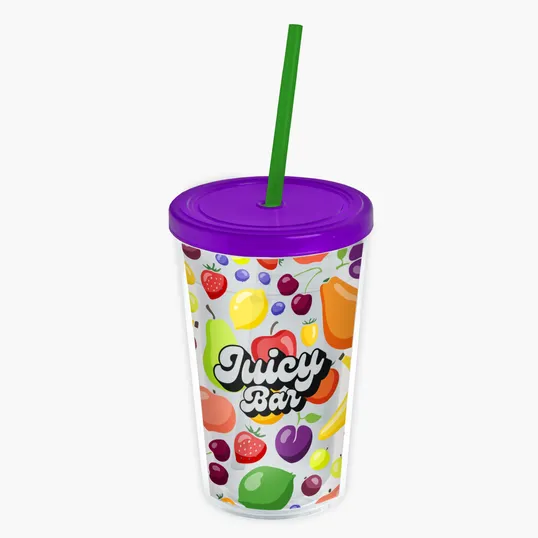 Garyline® Transparent Tumbler with Straw Lid and Full-Color Insert, 16 oz. — view 27
