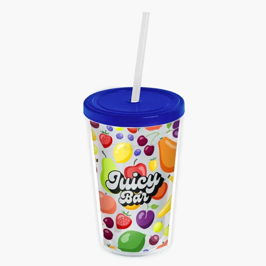 Garyline® Transparent Tumbler with Straw Lid and Full-Color Insert, 16 oz. — view 47