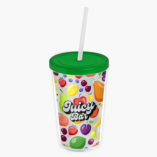 Garyline® Transparent Tumbler with Straw Lid and Full-Color Insert, 16 oz. — view 49