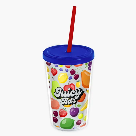 Garyline® Transparent Tumbler with Straw Lid and Full-Color Insert, 16 oz. — view 36