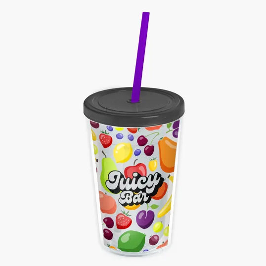 Garyline® Transparent Tumbler with Straw Lid and Full-Color Insert, 16 oz. — view 41