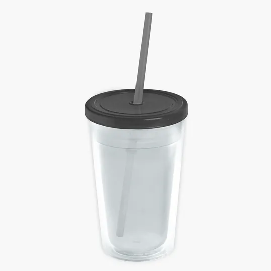Garyline® Transparent Tumbler with Straw Lid and Full-Color Insert, 16 oz. — view 6