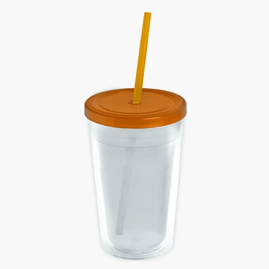 Garyline® Transparent Tumbler with Straw Lid and Full-Color Insert, 16 oz. — view 4