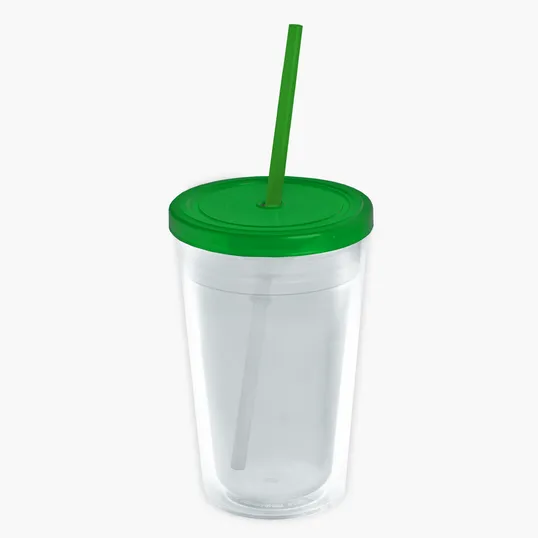 Garyline® Transparent Tumbler with Straw Lid and Full-Color Insert, 16 oz. — view 3