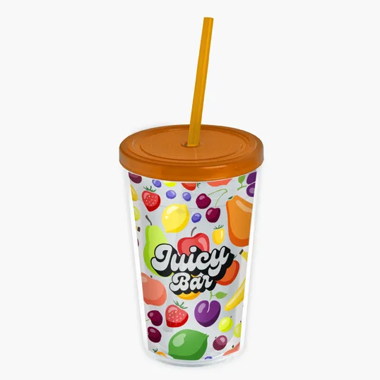 Garyline® Transparent Tumbler with Straw Lid and Full-Color Insert, 16 oz. — view 28