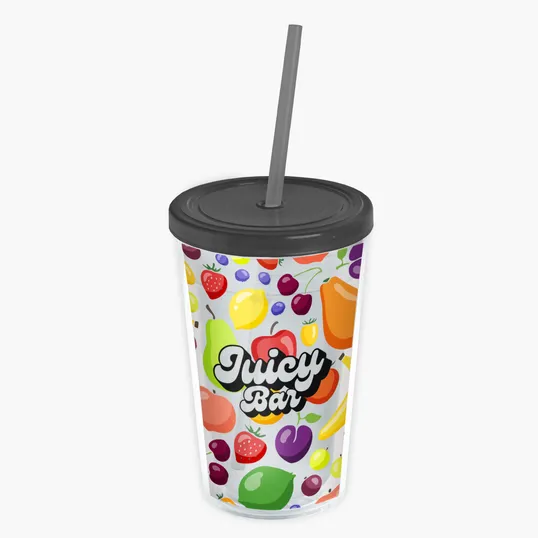 Garyline® Transparent Tumbler with Straw Lid and Full-Color Insert, 16 oz. — view 7