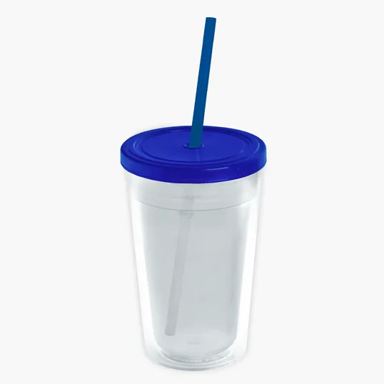 Garyline® Transparent Tumbler with Straw Lid and Full-Color Insert, 16 oz. — view 2