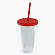 Garyline® Transparent Tumbler with Straw Lid and Full-Color Insert, 16 oz. — view 5