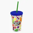 Garyline® Transparent Tumbler with Straw Lid and Full-Color Insert, 16 oz. — view 24