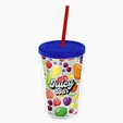 Garyline® Transparent Tumbler with Straw Lid and Full-Color Insert, 16 oz. — view 36