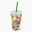 Garyline® Transparent Tumbler with Straw Lid and Full-Color Insert, 16 oz. — view 12