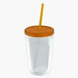 Garyline® Transparent Tumbler with Straw Lid and Full-Color Insert, 16 oz. — view 4