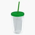 Garyline® Transparent Tumbler with Straw Lid and Full-Color Insert, 16 oz. — view 3