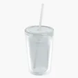 Garyline® Transparent Tumbler with Straw Lid and Full-Color Insert, 16 oz.
