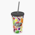 Garyline® Transparent Tumbler with Straw Lid and Full-Color Insert, 16 oz. — view 7