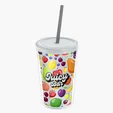 Garyline® Transparent Tumbler with Straw Lid and Full-Color Insert, 16 oz. — view 10