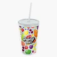Garyline® Transparent Tumbler with Straw Lid and Full-Color Insert, 16 oz. — view 9