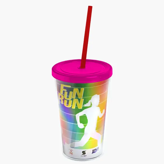 Garyline® Transparent Tumbler with Straw Lid and Full-Color Paper Insert, 16 oz. — view 37