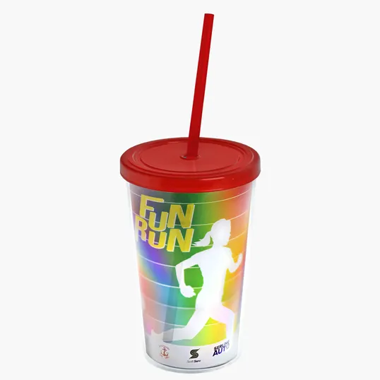 Garyline® Transparent Tumbler with Straw Lid and Full-Color Paper Insert, 16 oz. — view 40