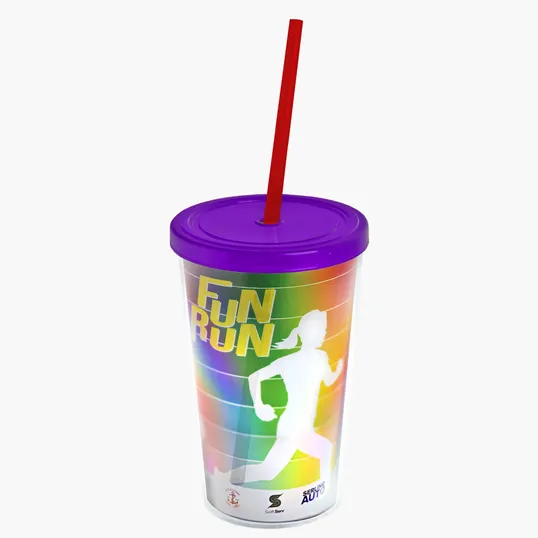 Garyline® Transparent Tumbler with Straw Lid and Full-Color Paper Insert, 16 oz. — view 35
