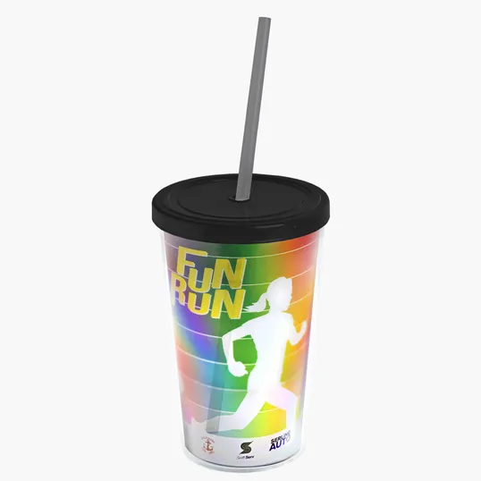 Garyline® Transparent Tumbler with Straw Lid and Full-Color Paper Insert, 16 oz. — view 7