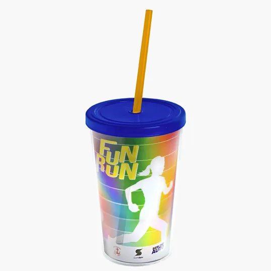 Garyline® Transparent Tumbler with Straw Lid and Full-Color Paper Insert, 16 oz. — view 32