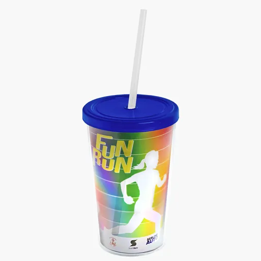 Garyline® Transparent Tumbler with Straw Lid and Full-Color Paper Insert, 16 oz. — view 56