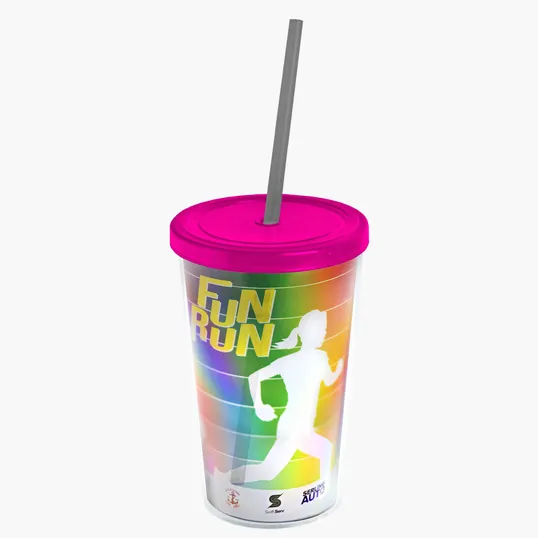 Garyline® Transparent Tumbler with Straw Lid and Full-Color Paper Insert, 16 oz. — view 13