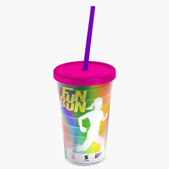 Garyline® Transparent Tumbler with Straw Lid and Full-Color Paper Insert, 16 oz. — view 44