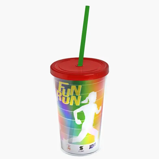 Garyline® Transparent Tumbler with Straw Lid and Full-Color Paper Insert, 16 oz. — view 19