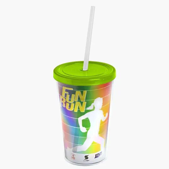 Garyline® Transparent Tumbler with Straw Lid and Full-Color Paper Insert, 16 oz. — view 52