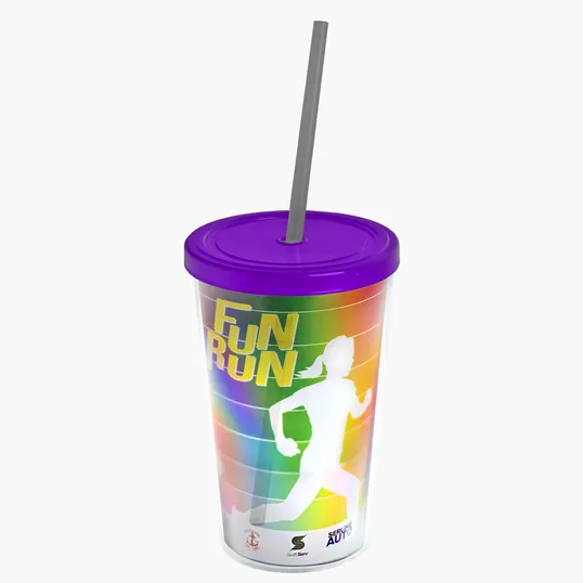Garyline® Transparent Tumbler with Straw Lid and Full-Color Paper Insert, 16 oz. — view 17