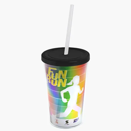 Garyline® Transparent Tumbler with Straw Lid and Full-Color Paper Insert, 16 oz. — view 6