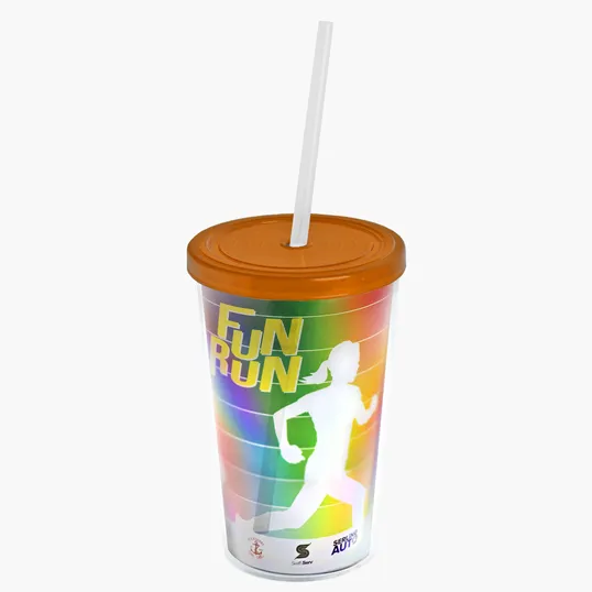 Garyline® Transparent Tumbler with Straw Lid and Full-Color Paper Insert, 16 oz. — view 4