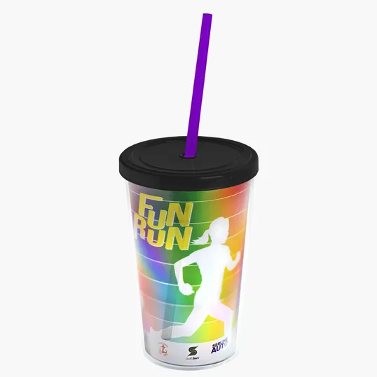 Garyline® Transparent Tumbler with Straw Lid and Full-Color Paper Insert, 16 oz. — view 11