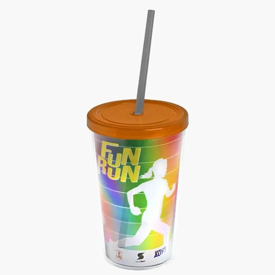 Garyline® Transparent Tumbler with Straw Lid and Full-Color Paper Insert, 16 oz. — view 14
