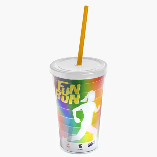 Garyline® Transparent Tumbler with Straw Lid and Full-Color Paper Insert, 16 oz. — view 34